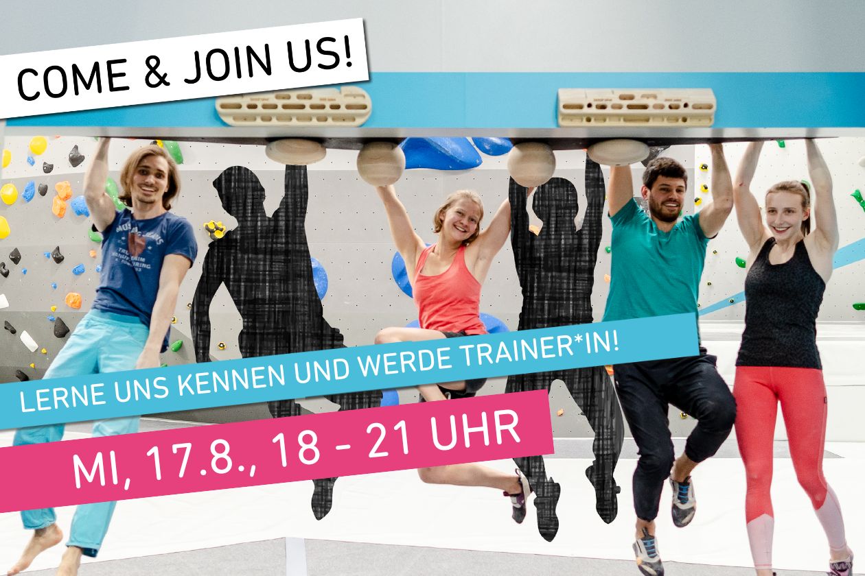 Come and Join us am 17.8. in der Boulderwelt München Süd von 18-21 Uhr