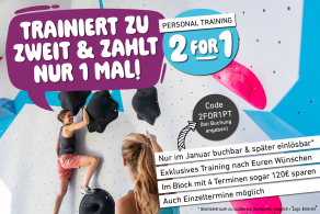 Individuelles Bouldertraining Aktion 2für1 im September Boulderwelt
